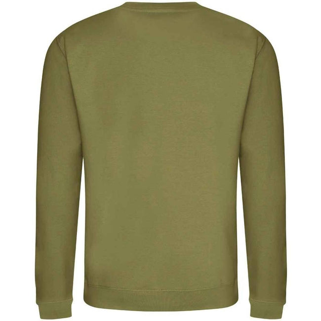 Khaki - Back - Awdis Mens Crew Neck Sweatshirt