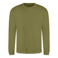 Khaki - Front - Awdis Mens Crew Neck Sweatshirt