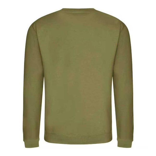 Khaki - Back - Awdis Mens Crew Neck Sweatshirt