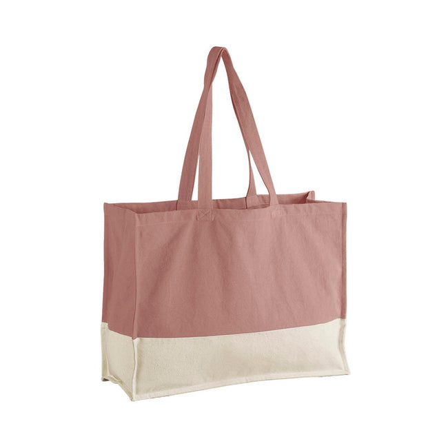Rose-Natural - Front - Westford Mill EarthAware Contrast Organic Shopper Bag
