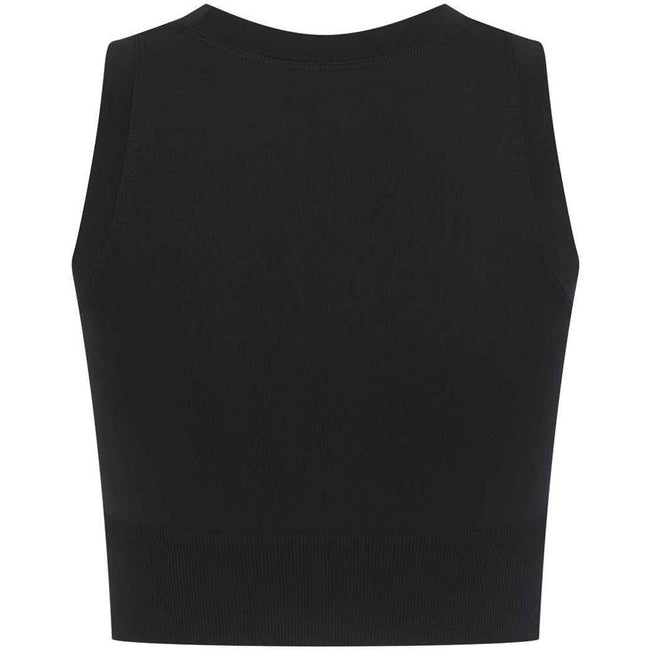 Black - Back - Tombo Womens-Ladies Cropped Tank Top