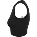 Black - Side - Tombo Womens-Ladies Cropped Tank Top