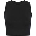 Black - Front - Tombo Womens-Ladies Cropped Tank Top