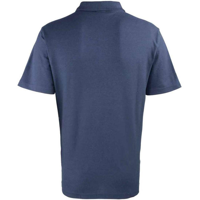 Navy - Back - Premier Mens Studded Polo Shirt