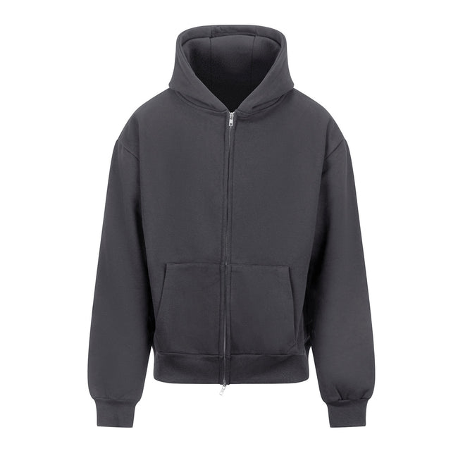 Solid Charcoal - Front - Awdis Unisex Adult Signature Heavyweight Hoodie