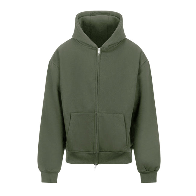Earthy Green - Front - Awdis Unisex Adult Signature Heavyweight Hoodie