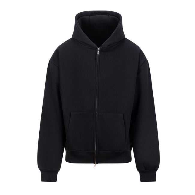 Deep Black - Front - Awdis Unisex Adult Signature Heavyweight Hoodie