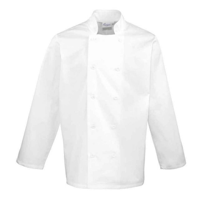 White - Front - Premier Mens Long-Sleeved Chef Jacket