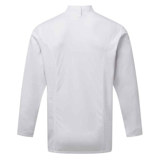 White - Back - Premier Mens Coolchecker Long-Sleeved Chef Jacket