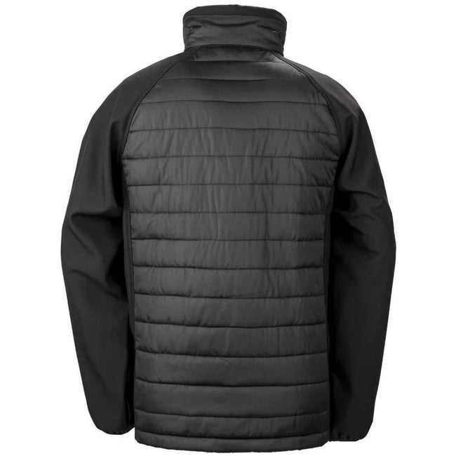 Black-Yellow - Back - Result Genuine Recycled Unisex Adult Compass Padded Jacket