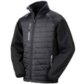 Black-Grey - Front - Result Genuine Recycled Unisex Adult Compass Padded Jacket