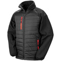 Black-Red - Front - Result Genuine Recycled Unisex Adult Compass Padded Jacket