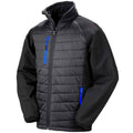 Black-Royal Blue - Front - Result Genuine Recycled Unisex Adult Compass Padded Jacket