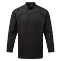 Black - Front - Premier Mens Essential Long-Sleeved Chef Jacket