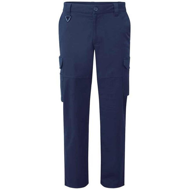 Navy - Front - Premier Unisex Adult Stretchchecker Cargo Trousers
