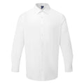White - Front - Premier Mens Poplin Long-Sleeved Formal Shirt