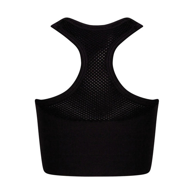 Black - Back - Tombo Girls Seamless Crop Top