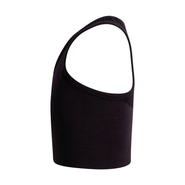 Black - Side - Tombo Girls Seamless Crop Top