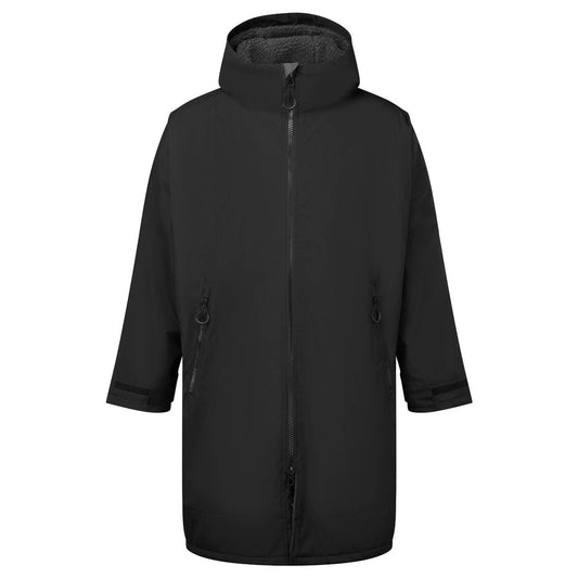Black-Charcoal - Front - TriDri Unisex Adult Waterproof Changing Robe
