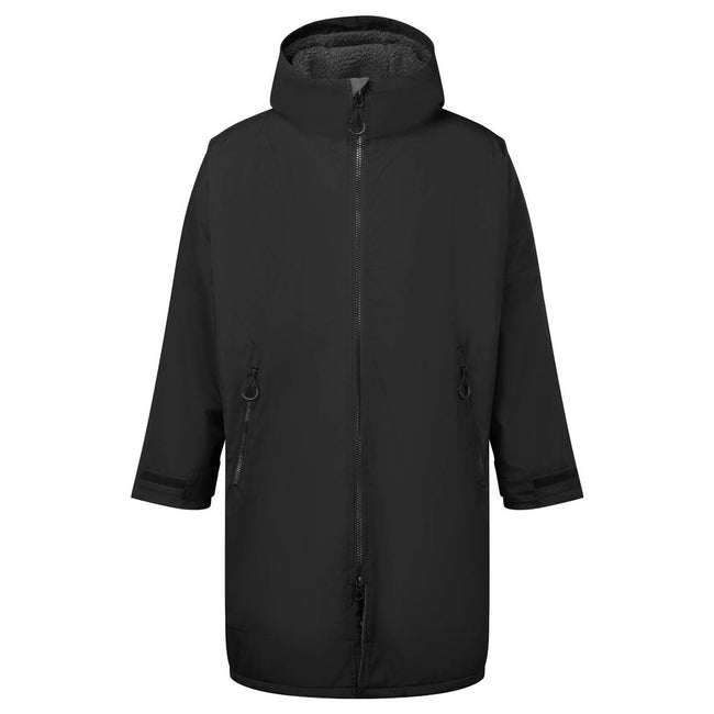 Black-Charcoal - Front - TriDri Unisex Adult Waterproof Changing Robe