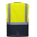 Yellow- Navy - Back - Portwest Hi Vis Executive - Manager Vest - Safetywear