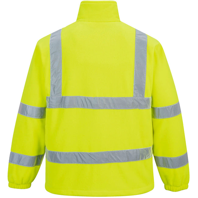 Yellow - Back - Portwest Mens Lined Hi Vis Fleece Jacket