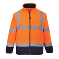 Orange- Navy - Front - Portwest Mens Lined Hi Vis Fleece Jacket