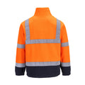 Orange- Navy - Back - Portwest Mens Lined Hi Vis Fleece Jacket