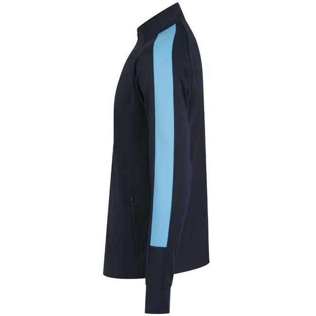 Navy-Sky - Side - Finden & Hales Childrens-Kids Knitted Tracksuit Top
