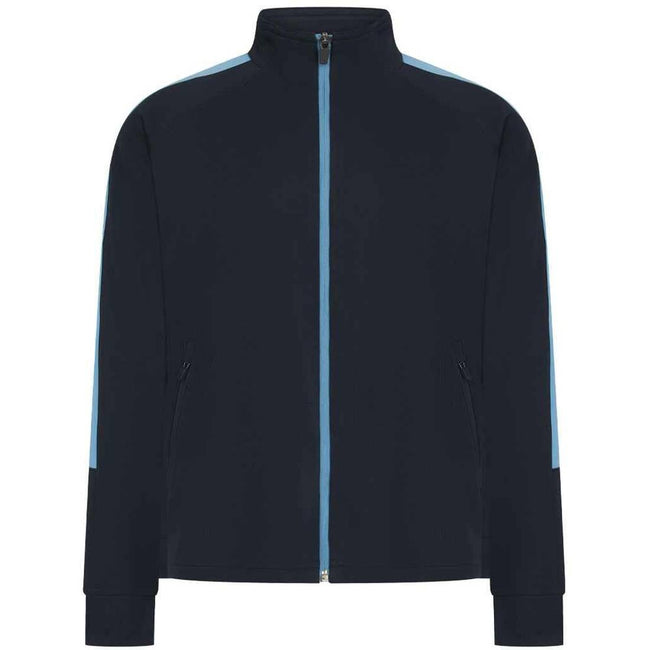 Navy-Sky - Front - Finden & Hales Childrens-Kids Knitted Tracksuit Top