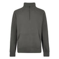 Dark Grey - Front - Kustom Kit Unisex Adult Pique Quarter Zip Sweatshirt