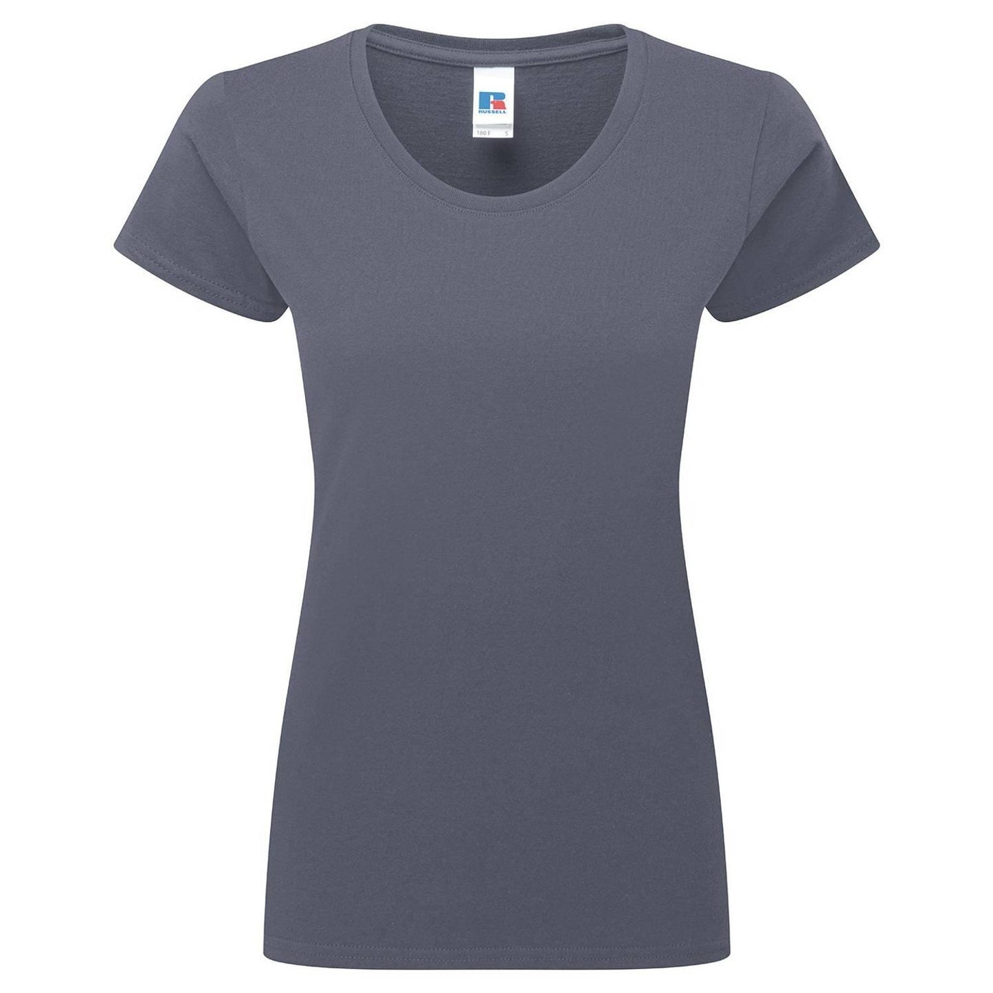 Convoy Grey - Front - Russell Womens-Ladies Authentic Classic Ringspun Cotton T-Shirt