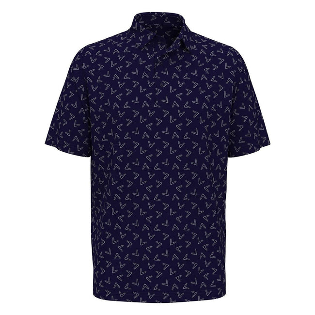 Peacoat - Front - Callaway Unisex Adult Chev All-Over Print Polo Shirt