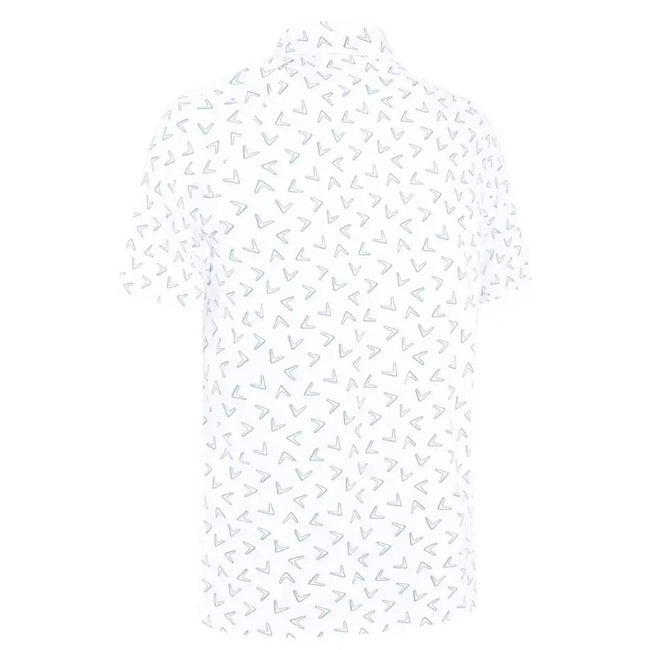 Bright White - Back - Callaway Unisex Adult Chev All-Over Print Polo Shirt