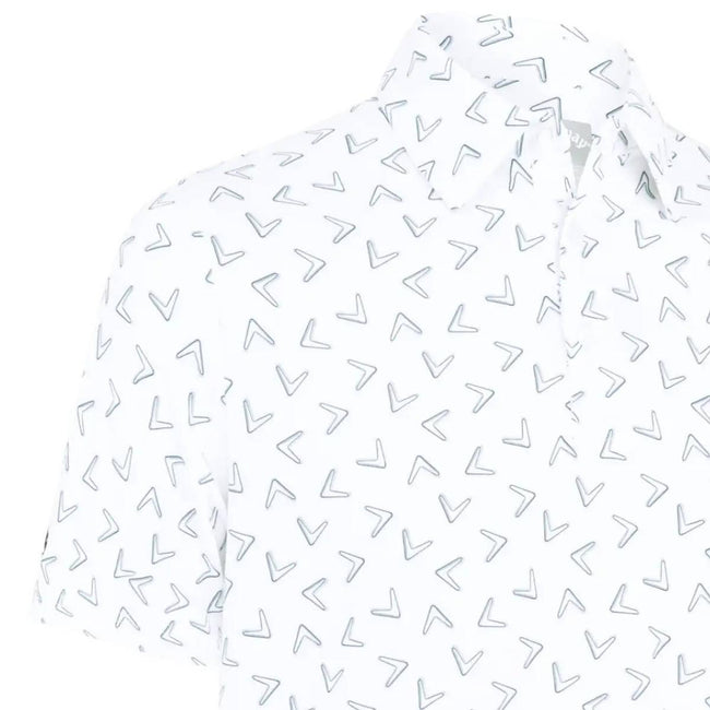 Bright White - Side - Callaway Unisex Adult Chev All-Over Print Polo Shirt