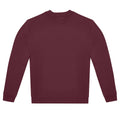 Burgundy - Front - B&C Unisex Adult ID.222 Crew Neck Sweatshirt