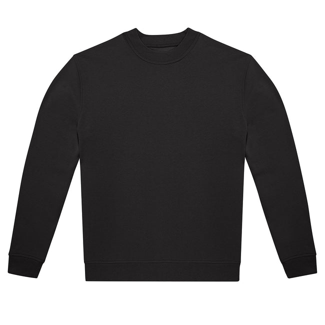 Black - Front - B&C Unisex Adult ID.222 Crew Neck Sweatshirt