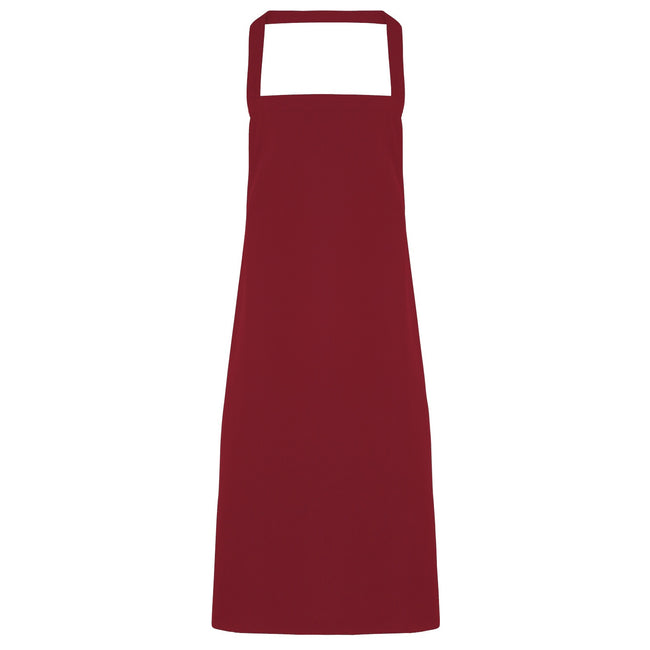 Burgundy - Front - Premier Ladies-Womens Slim Apron (no Pocket) - Workwear