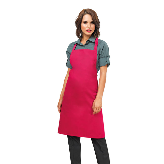Hot Pink - Back - Premier Ladies-Womens Slim Apron (no Pocket) - Workwear