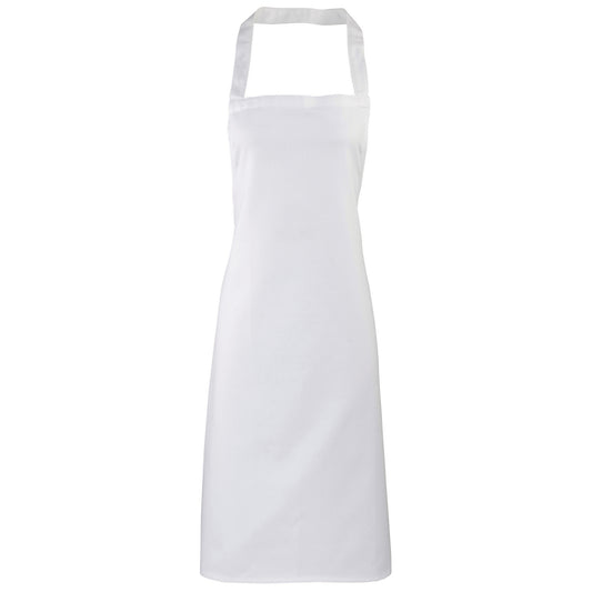 White - Front - Premier Ladies-Womens Slim Apron (no Pocket) - Workwear