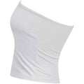 White - Side - SF Womens-Ladies Bandeau Crop Top
