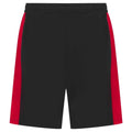 Black-Red - Back - Finden & Hales Childrens-Kids Knitted Zip Pocket Sweat Shorts