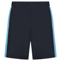 Navy-Sky Blue - Front - Finden & Hales Childrens-Kids Knitted Zip Pocket Sweat Shorts