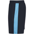 Navy-Sky Blue - Back - Finden & Hales Childrens-Kids Knitted Zip Pocket Sweat Shorts