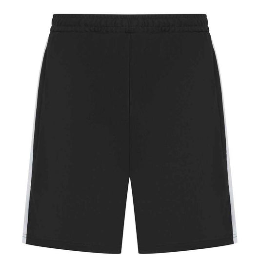 Black-White - Front - Finden & Hales Childrens-Kids Knitted Zip Pocket Sweat Shorts