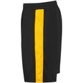 Black-Gold - Back - Finden & Hales Childrens-Kids Knitted Zip Pocket Sweat Shorts
