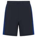 Navy-Royal Blue - Front - Finden & Hales Childrens-Kids Knitted Zip Pocket Sweat Shorts