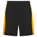 Black-Gold - Front - Finden & Hales Childrens-Kids Knitted Zip Pocket Sweat Shorts