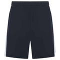 Navy-White - Front - Finden & Hales Childrens-Kids Knitted Zip Pocket Sweat Shorts