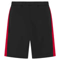 Black-Red - Front - Finden & Hales Childrens-Kids Knitted Zip Pocket Sweat Shorts